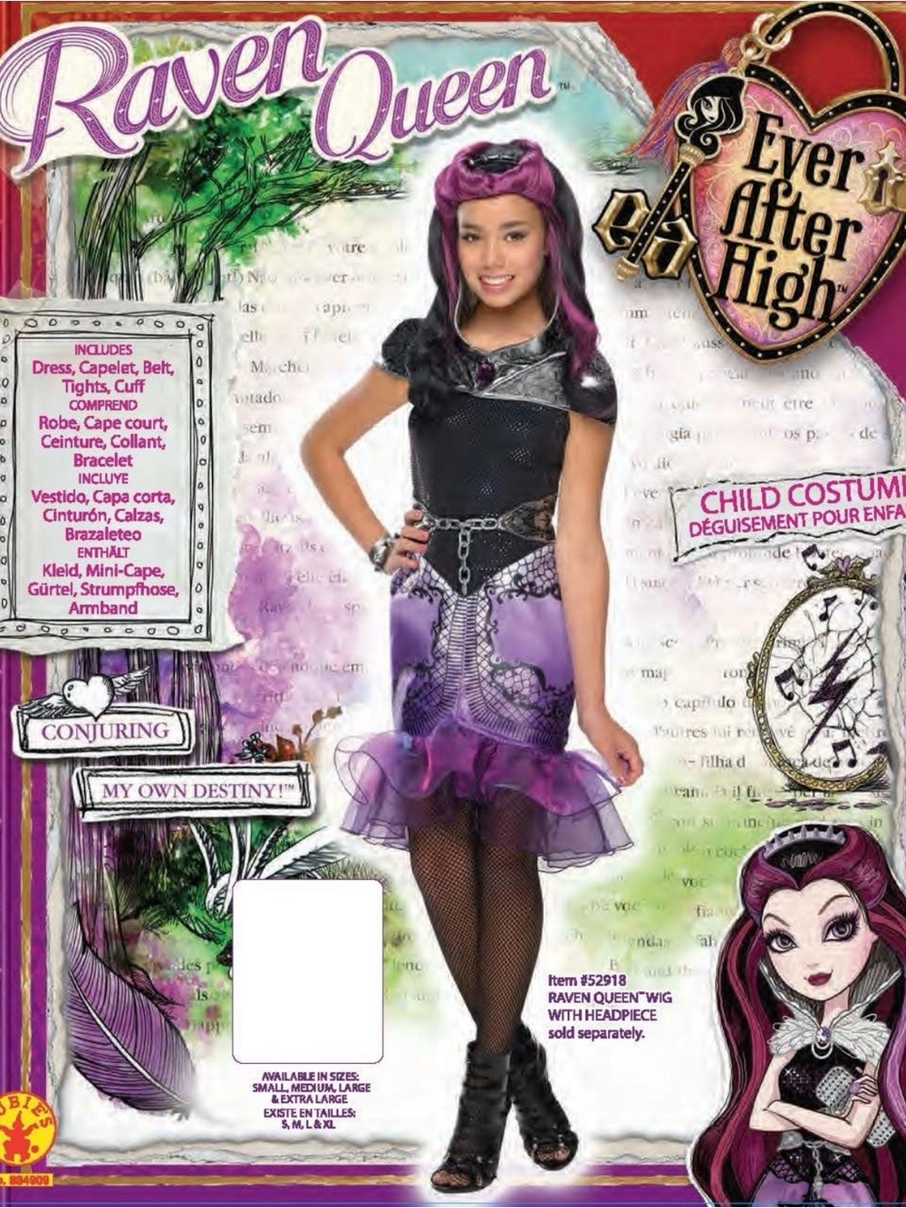 Ever After High Raven Queen Purple Kids Costume